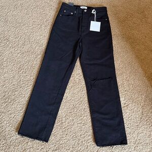 New Pistola black straight leg crop jeans size 26